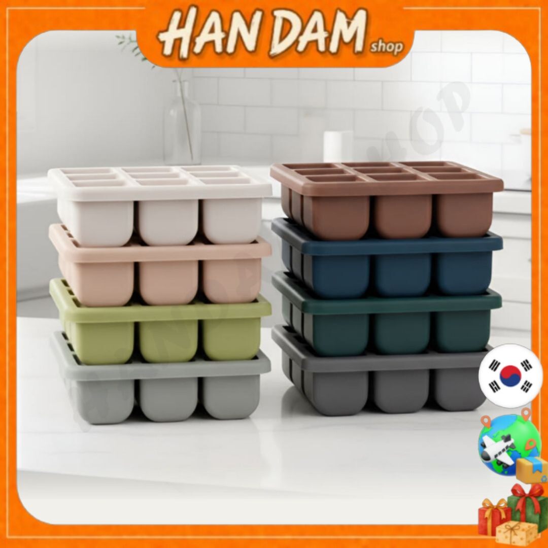 DIAR Premium Platinum Silicone Freezer Tray – Baby Food Storage & Ice Cube Maker | Made in Korea (9-Cube) / (15-Cube)