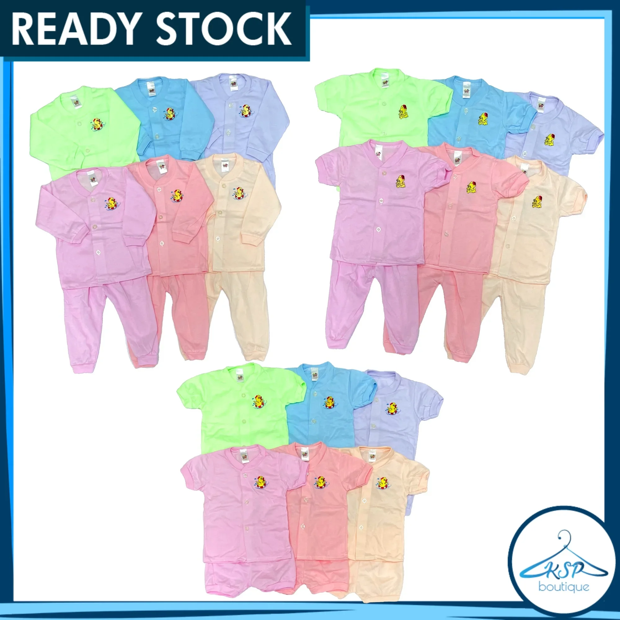 0 - 3 Month Baby Cotton Suit | Baby Clothes | Baby Clothing | Baby Sleepwear | Baju Bayi Cotton | Baju Tidur Baby Cotton