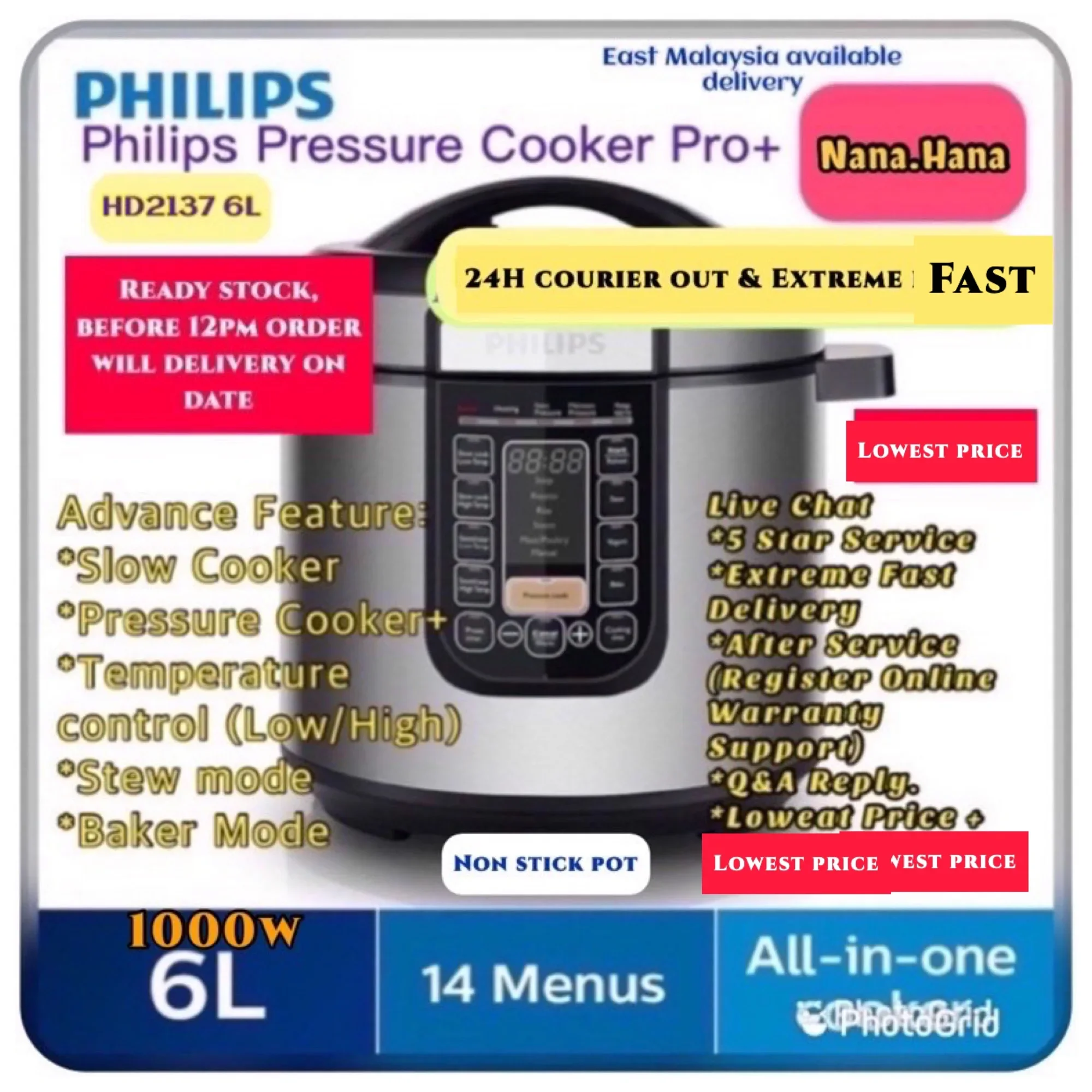 (Clearance) Philips Viva Collection All-In-One Cooker HD2137 ( HD2137/62 )