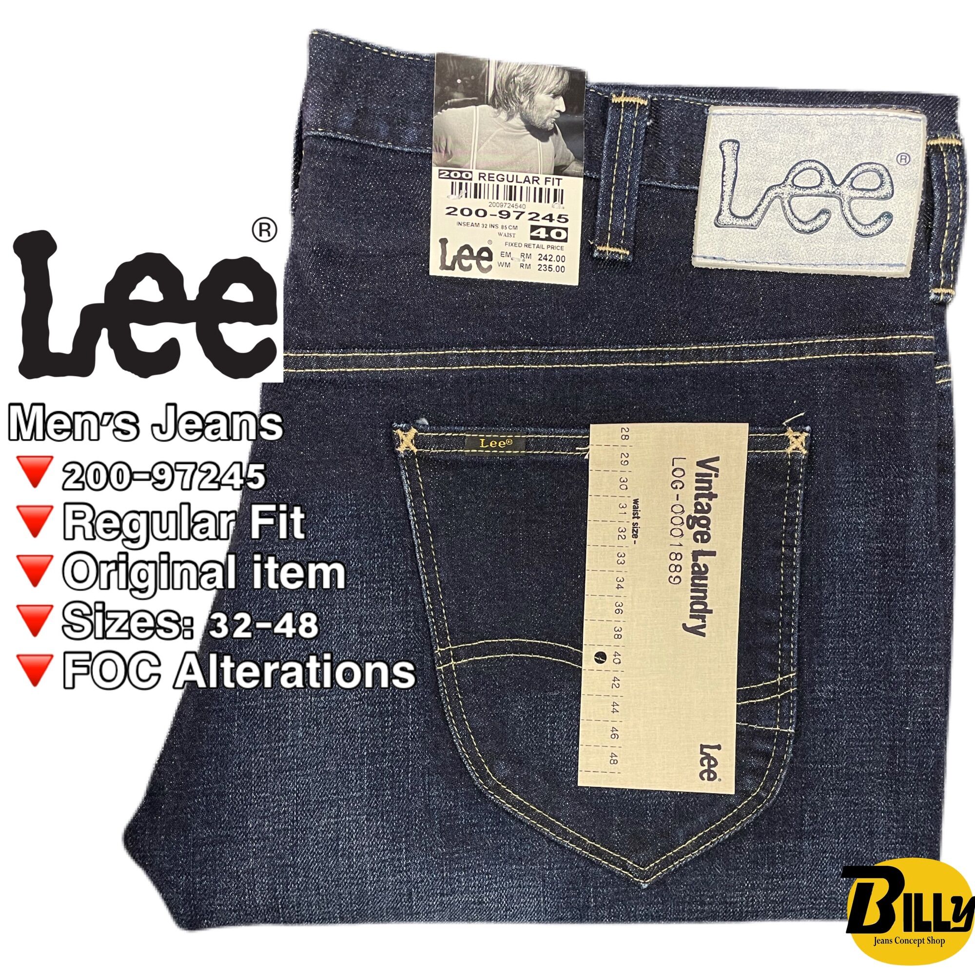 LEE Brand Men 200 Regular Fit Selvedge 