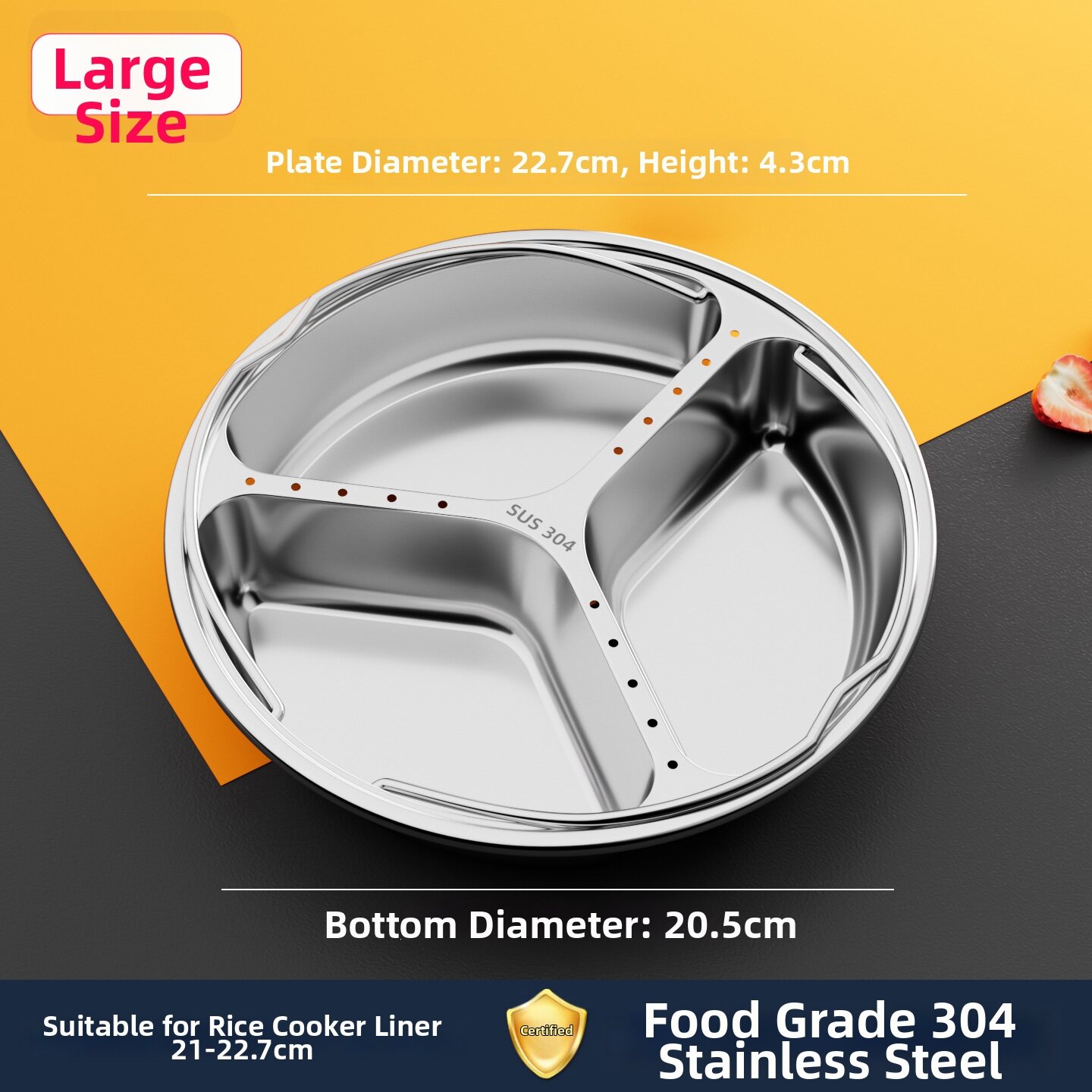 ZHANDONG | Food Grade 304 Stainless Steel Compartmental Plate For Baby Food Steaming