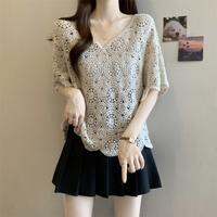 AIYITI | Lace V-Neck Short Sleeve Cover-Up Blouse for Plus Size Women