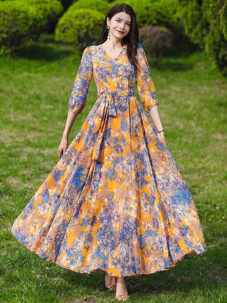 knee length dresses for ladies Women's Batik Midi Dress - Artistic Heritage main image 1