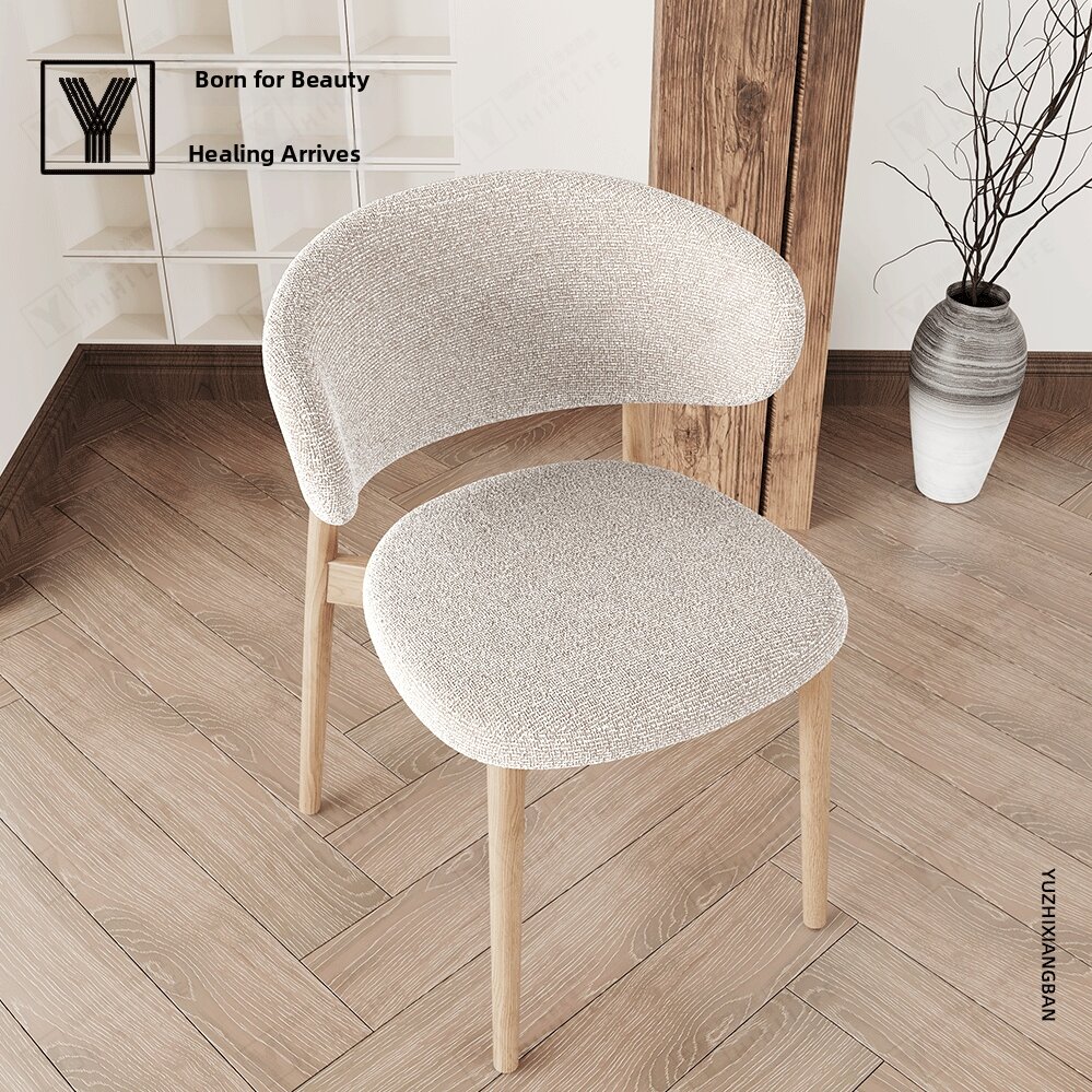 Simple Modern Dustproof C-Back Chair Cover Polyester Fabric Home Use Dining Chair Slipcover Separate Design Natural Feeling