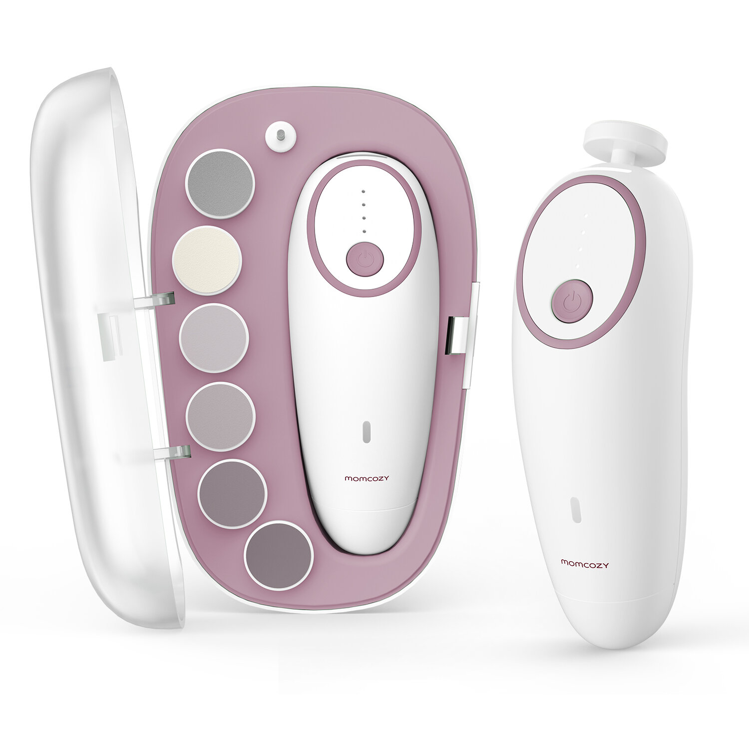 Momcozy Baby Nail File Electric Gentle Baby Nail Trimmer Electric Baby Nail Clipper with Night Light 7 Grinding Head Replacement Pads GreenPinkBlue