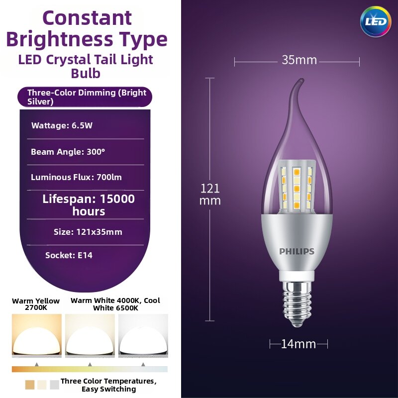 Philips | Energy-saving Mini E14 LED Light Bulb