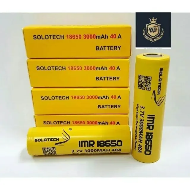 Ready stock Solotech 18650 Battery 3.7v 40Amp 3000Mah HighDrain Rechargeable