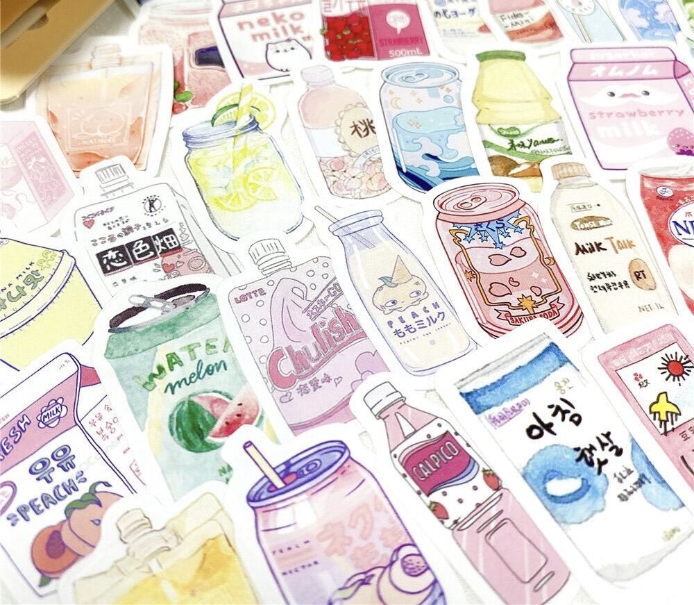 ?Ready Stock? 50sheets/box Stickers Summer Beverage Drinks Cartoon Bubble  Milk Tea Stickers Japanese Comic Diary Stickers Scrapbooking DIY Decorative  Stickers | Lazada