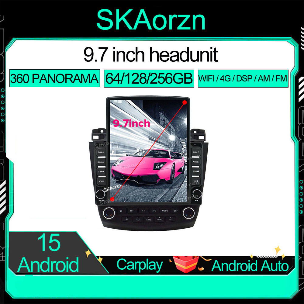 SKAorzn 9.7inch for honda accord 7th 16 32 64 128 256GB Tesla style vertical screen Android15 IPS QLED 4G WIFI DSP AM FM 360 Car android headunit stereo Radio GPS Bluetooth 970 ราคา 4,400 บาท*ส่งฟรี