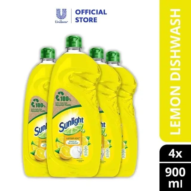 Sunlight Dishwash Liquid Lemon (900ml x 4)