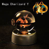 Keeppley | Pokemon Crystal Ball 3D Pikachu Mewtwo Mew Gengar Night Light Lamp Base Pokeball Crystal Pokemon Glass Ball Figure Birthday Gift