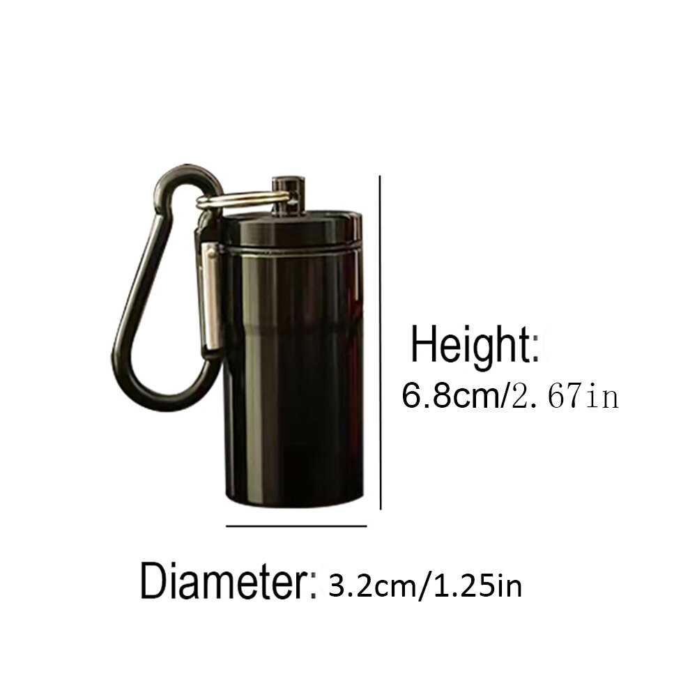 Windproof Aluminum Pocket Ashtray With Lid Portable Keychain Tube_voghion.com