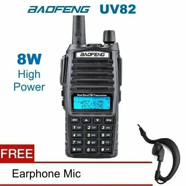 ORIGINAL) Baofeng UV82 Walkie Talkie UV 82 Radio VHF UHF Dual Band High Power 5W