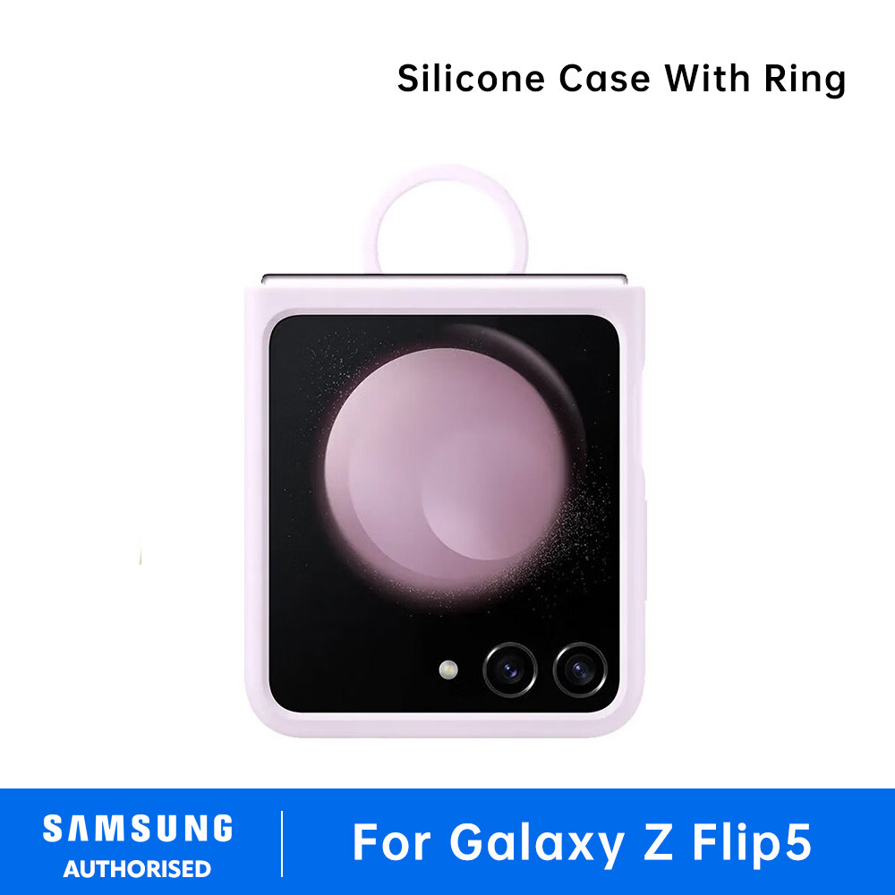 Original Samsung Official Galaxy Z Flip 5 Silicone Case with Ring Silicone Protective Cover Heavy Duty Shockproof For Galaxy Z Flip 5 - Image 2