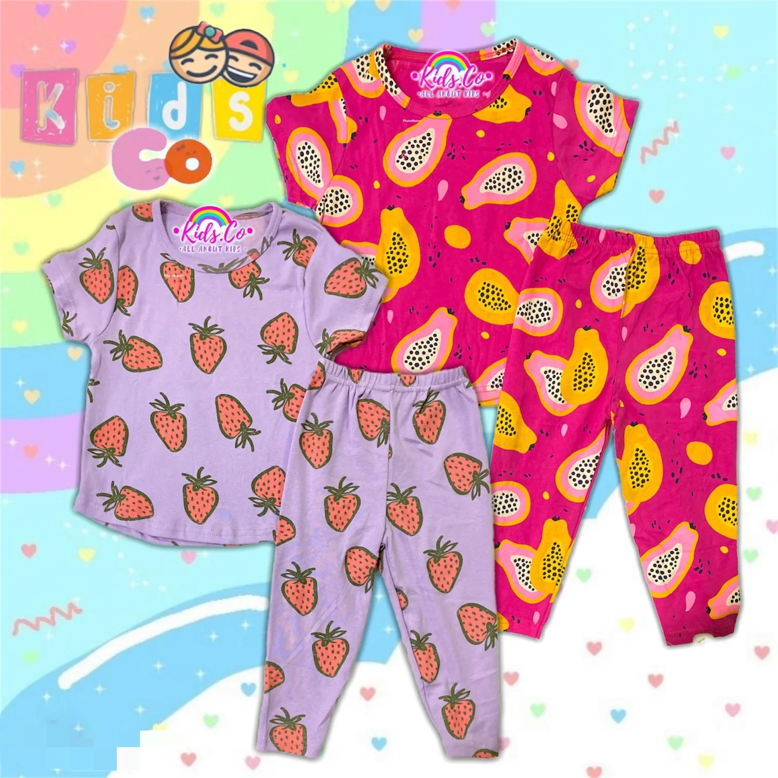 Pyjamas Papaya Strawberry Printed Cotton Kids Size