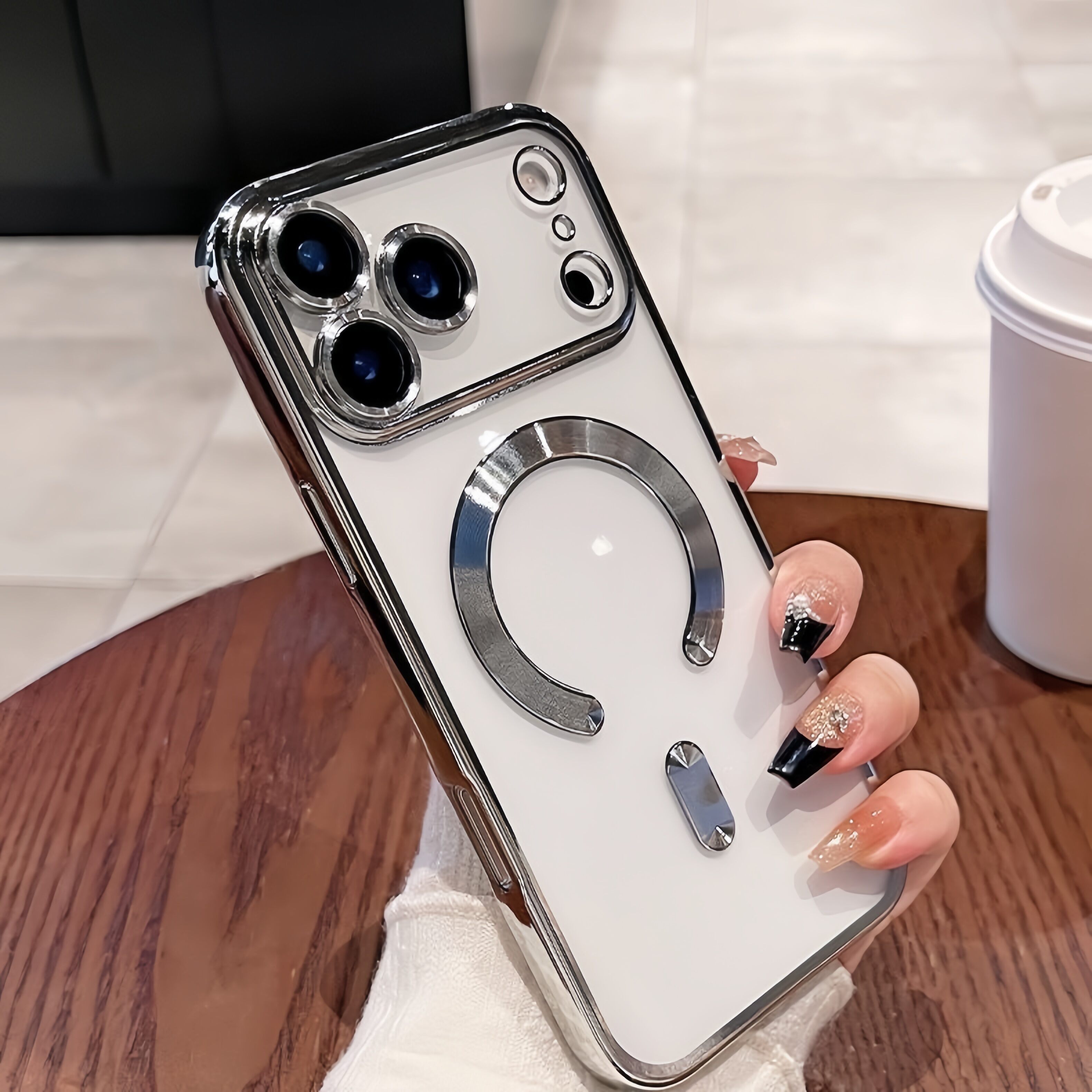 Magnetic Clear Phone Case For Iphone 17 Pro Plating Cover Soft Tpu_voghion.com