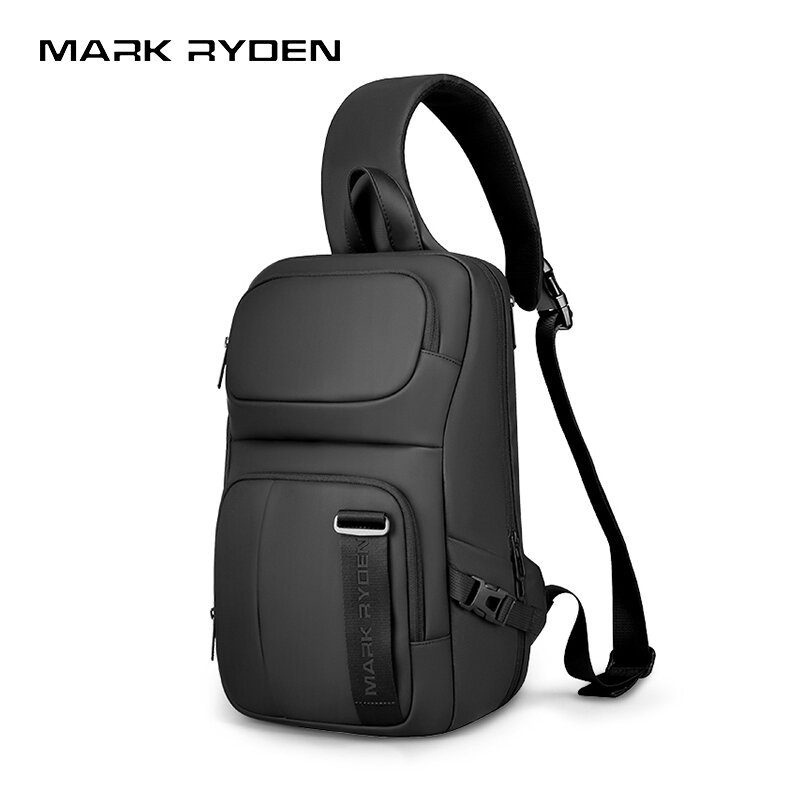 MARK RYDEN Túi đeo vai của người đàn ông túi ngực lớn 14 inch máy tính xách tay mỏng ba lô du lịch ngoài trời vải chống nước quà tặng lễ hội,MR7633
