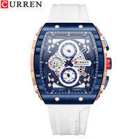 CURREN Top Brand Mens Watches Luxury Square Quartz Wristwatch Waterproof Luminous Chronograph Watch for Men Date Clock