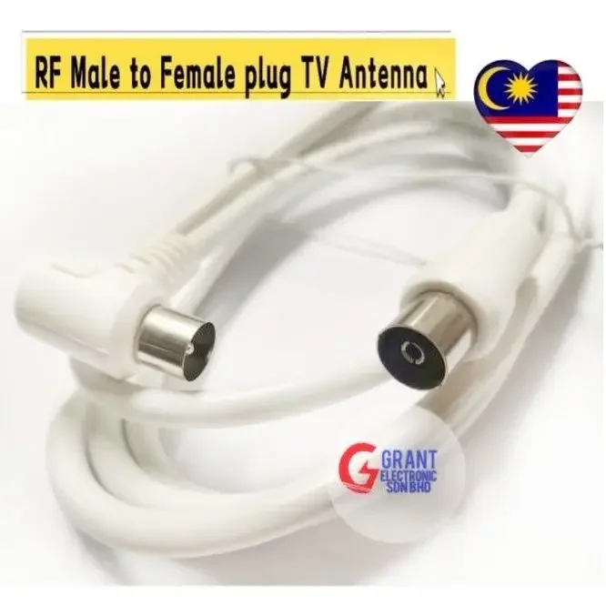 RF Male to Female plug TV video COAXIAL Antenna Cable Cord 1.5m