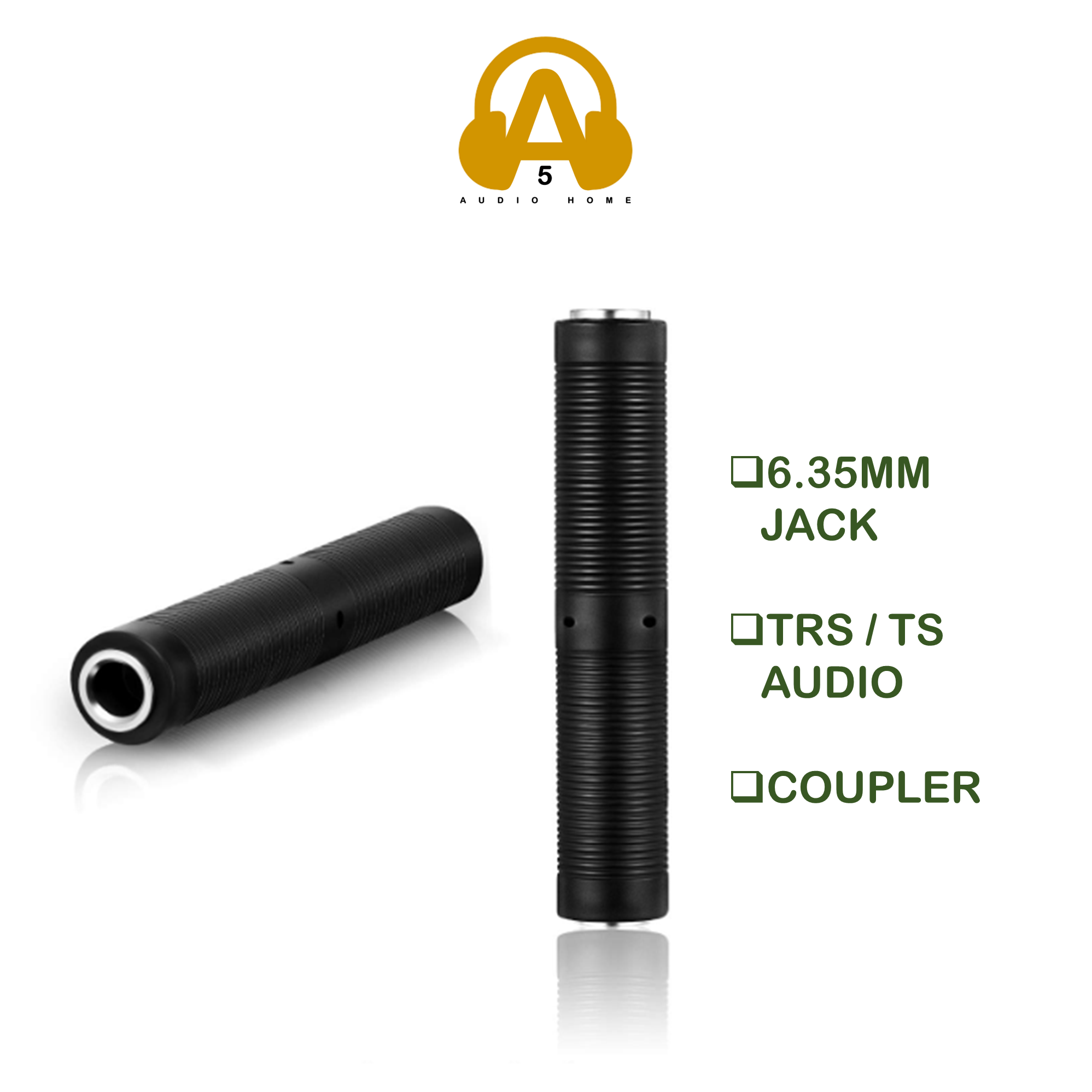 1/4 Inch Female Coupler 6.35mm TRS/TS Audio Connector Stereo Mono Jack