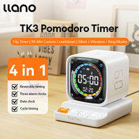 LLANO TK3 4-in-1 Smart Timer | Countdown Pomodoro Alarm Stopwatch | Custom Time | Silent Mode | Large LED Display | Rechargeable & Portable | For Kids Study Work Kitchen