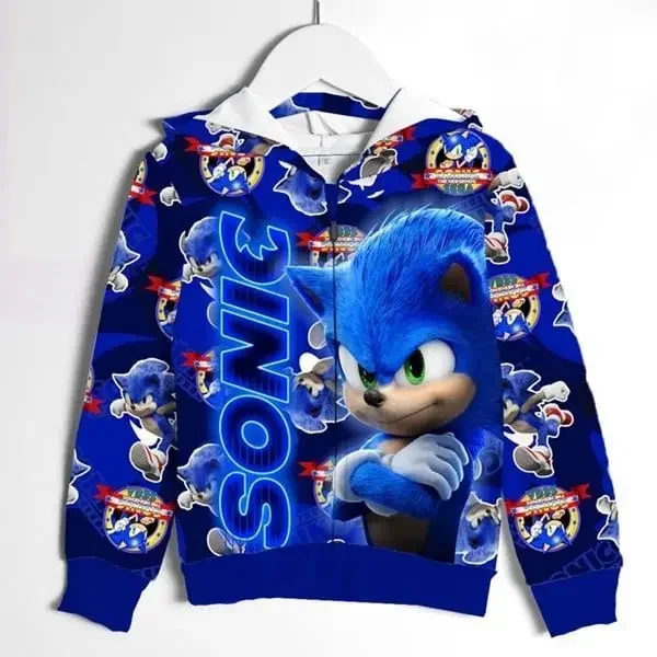 Kids Hoodies Jacket Sonic Sweater Unisex Boy Girl Sonic Outerwear Hoodies Sweater Sonic