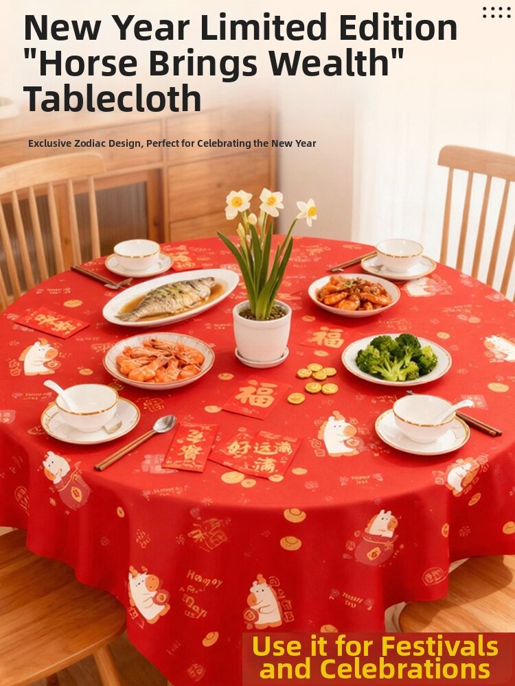 Red Thick Wash-free Waterproof Oil-proof Tablecloth Harga  46 Ringgit*Penghantaran Percuma