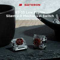 สวิตช์เงียบ2.0สีน้ำตาลคุณภาพต่ำ KS-33 GATERON 3สวิตช์สลักติดตั้งล่วงหน้าจากโรงงานสำหรับไวท์บอทท่อมแป้นพิมพ์กลไก MX ที่อยู่อาศัย (35สวิตช์/ปริมาณ)