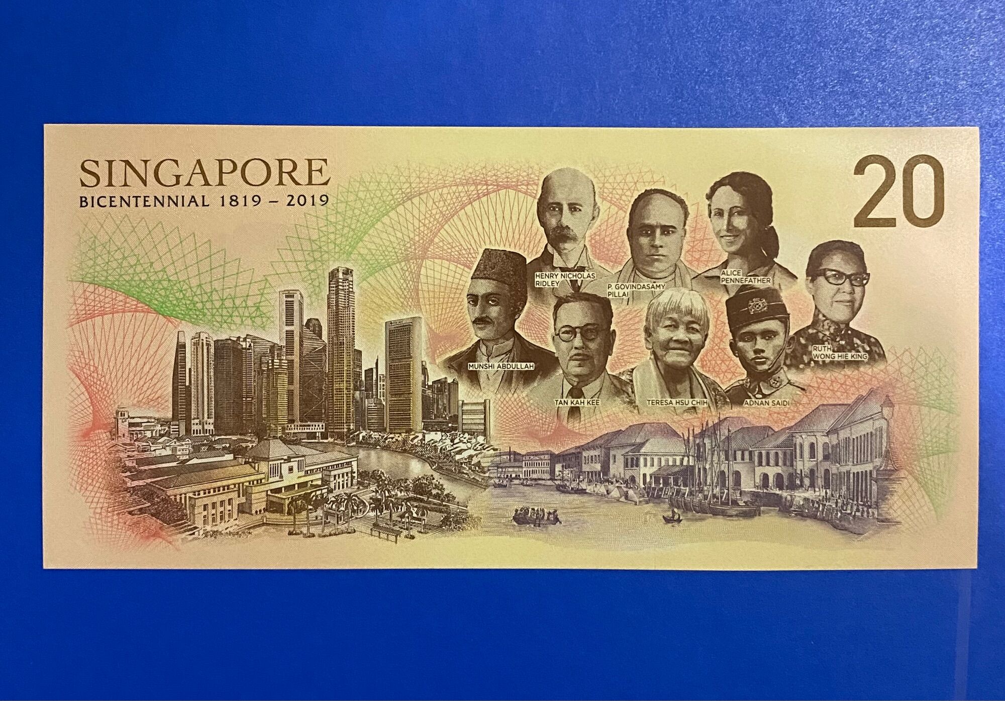 全新新加坡200周年二十元纪念钞unc singapore 200th Anniversary