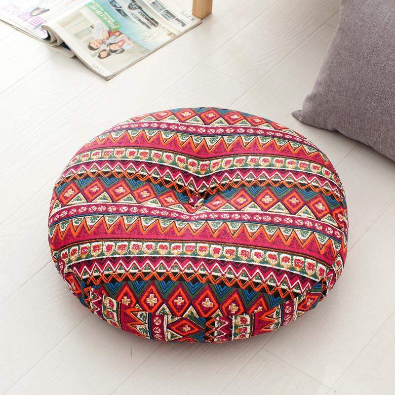 Thickened Cotton Linen Zafu Floor Cushion Removable And Washable round Japanese Style Window Seat Tatami Floor Sitting Pad