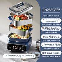 Supor | Multifunctional Household Electric Steamer 3 Layers Stainless Steel