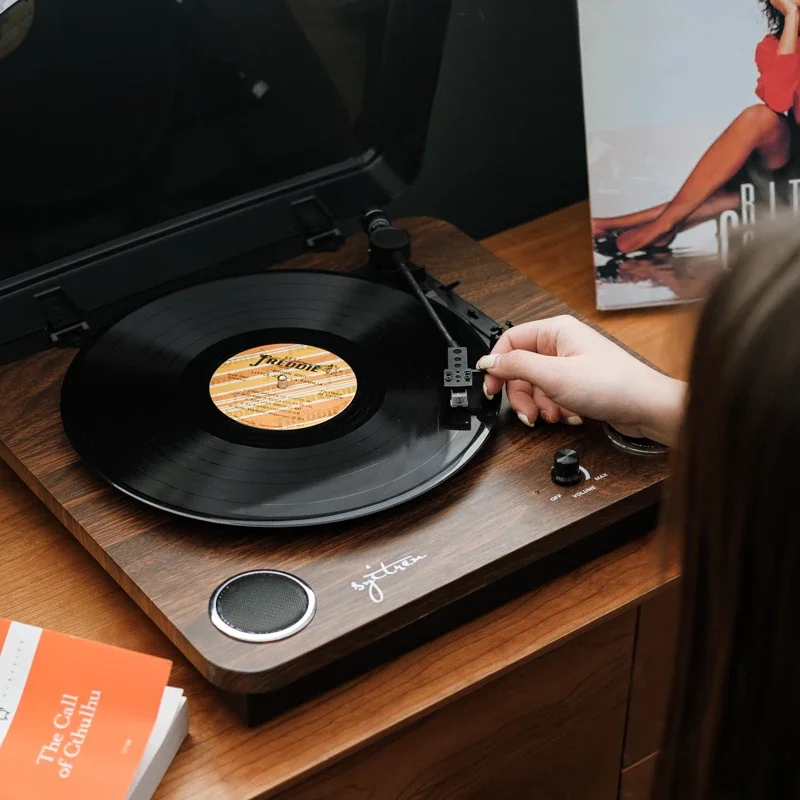 Syitren/Syitren Tammi Desktop Vinyl Record Player Silent Sound Magnet Adjustable Needle Pressure LP Electric Singing