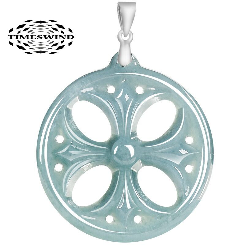 TIMESWIND Natural Jade Cross Hollow Round Pendant Women Titanium Steel Necklace with Certificate ราคา 338 บาท*ส่งฟรี