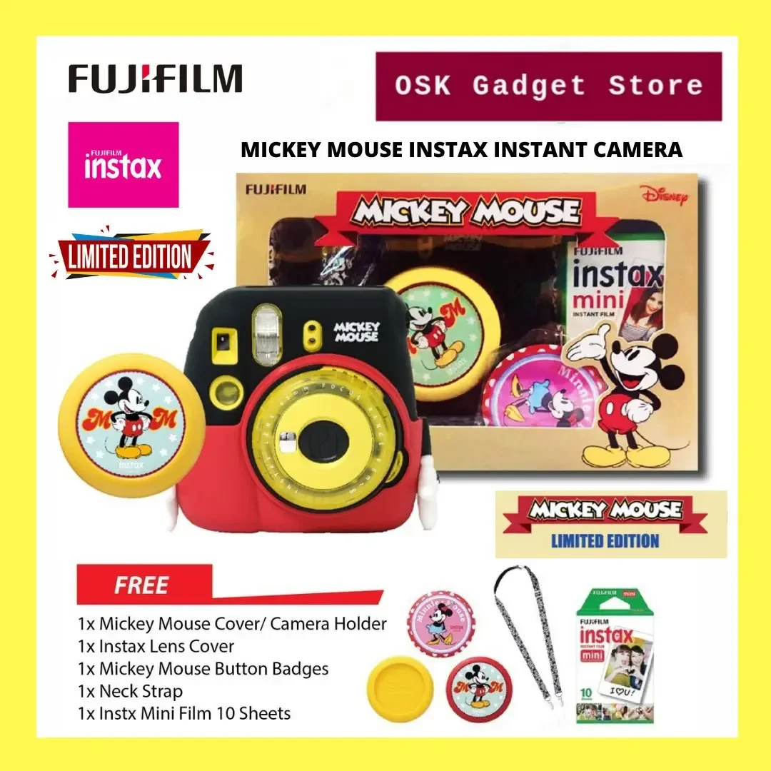 Fujifilm Limited Edition Mickey Mouse Instax Instant Camera Bundle Package (1 Year Fujifilm Malaysia Warranty)