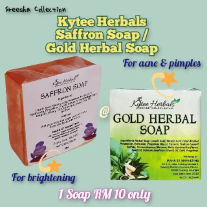 Kytee Herbals Saffron Soap / Gold Herbal Soap. Buy 2 and above entitled free gifts.