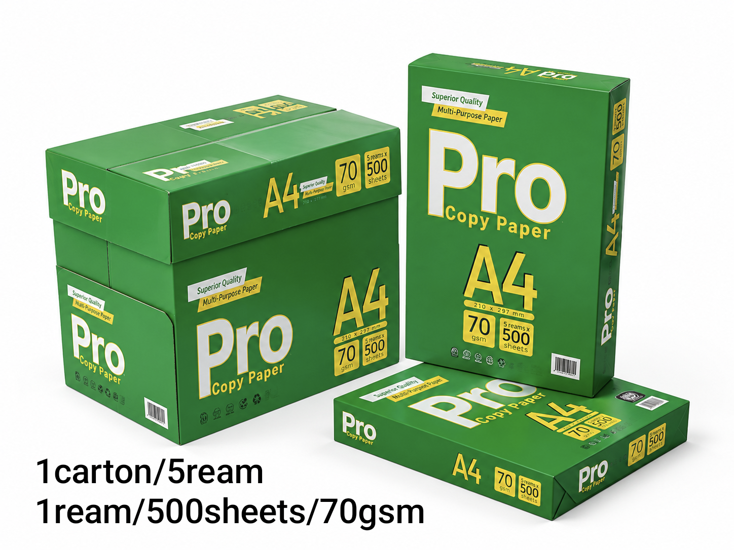 Kertas A4 Pro Copy Paper 1carton/5reams 70gsm/500sheets