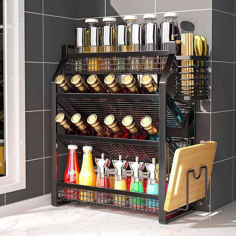 Multi-Functional Kitchen Storage Rack Home Use Countertop Multi-Layer Seasoning Oil Salt Sauce Storage Shelf Metal Rust-Resistant Presyo  1,569 Piso*Libreng Shipping