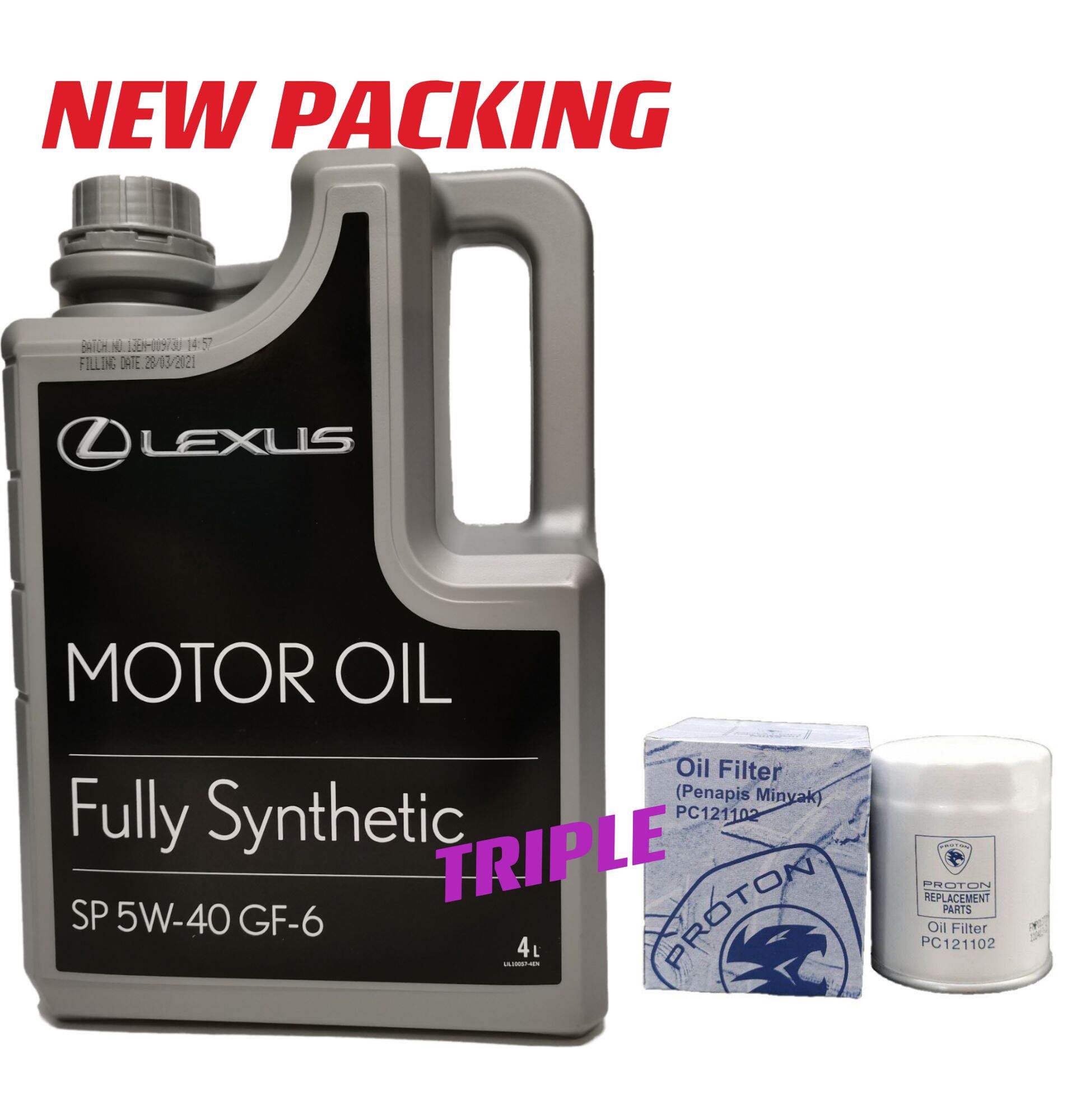 LEXUS FULLY SYNTHETIC 5W40 ENGINE OIL WITH PROTON OIL FILTER