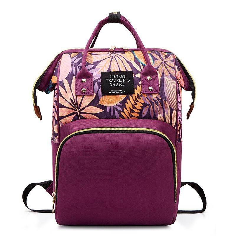 Batik Floral Anti-theft Mummy Diaper Bag Fashion Nylon Multifunctional Backpack
