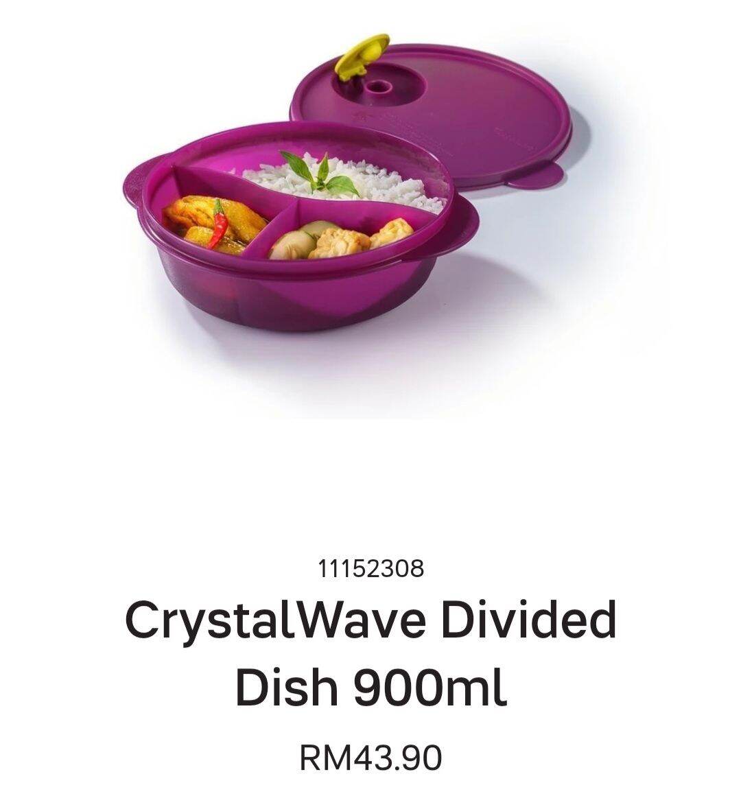 CrystalWave Divided Dish (1) 900ml