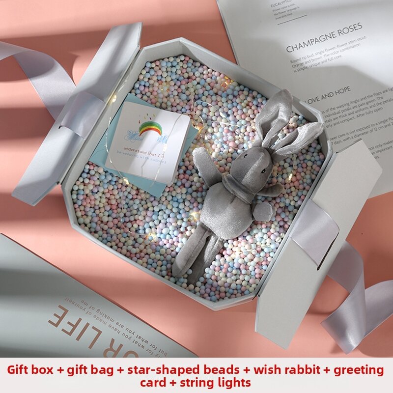Birthday Gift Box INS Style Packaging Box Empty Box Premium Feeling Present Box Korean Version Card Paper Material