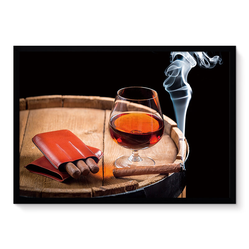 Bar Beauty Decorative Painting Cigar Whiskey Painting With Frame Nightclub Ktv Entertainment