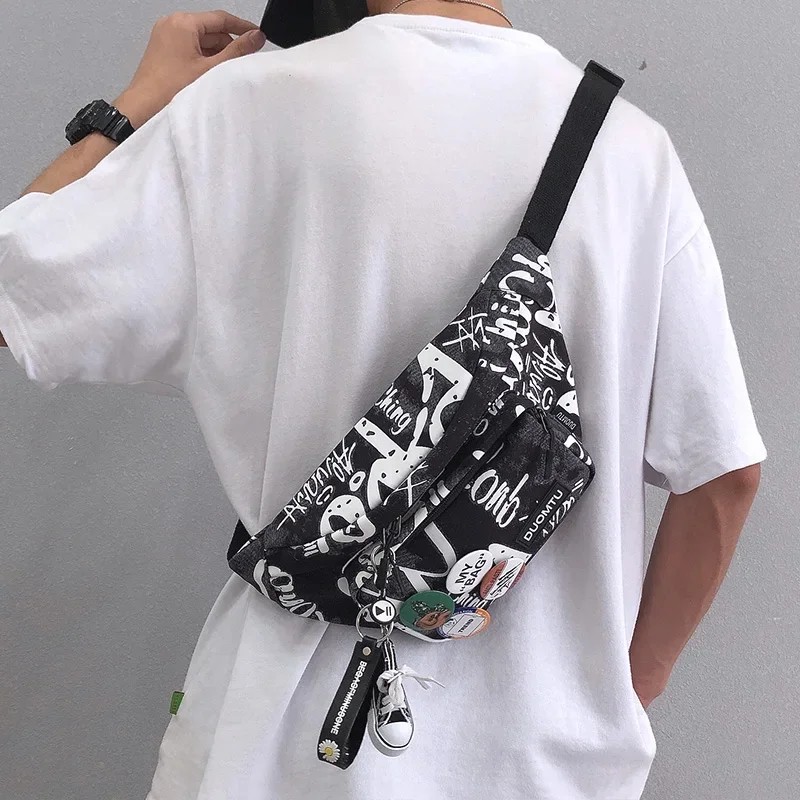 Trendy Crossbody Bag Men's Summer Ins Fashion Brand Japanese Personality Small Shoulder Bag Men's Backpack Casual Sports Waist Bag