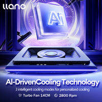 Llano V12 Ultra AI Laptop Cooling Pad with Smart Temp Control Gaming Laptop Stand Base High Wind RGB Lighting 2800RPM,Turbo Fan Touch Control 15.6–21″