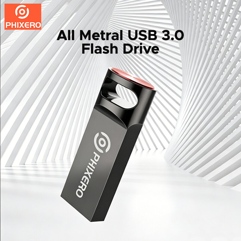 PHIXERO USB3.0 Flash Drive 64GB 128GB 5Gbps High Speed Waterproof Metal Compact Pendrive Compatible with Windows macOS Linux ราคา 717 บาท*ส่งฟรี