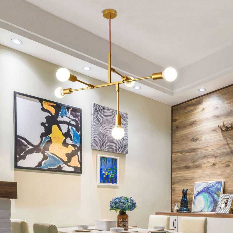 Modern Simple Led Chandelier Lighting Living Dining Room Bedroom Lustres Pendentes Hanging Light Fixture Home Decor Gold/black ราคา 2,654 บาท*ส่งฟรี