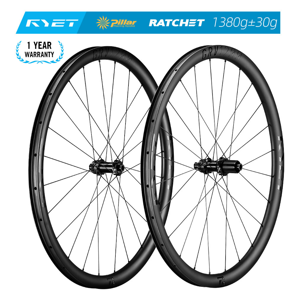 RYET 700C GRAVEL Carbon Wheelsets Disc Brake Cyclocross Tubeless Carbon Wheels CenterLock/6 Bolt Hub Rim Pillar 2015 Spokes ราคา 18,900 บาท*ส่งฟรี