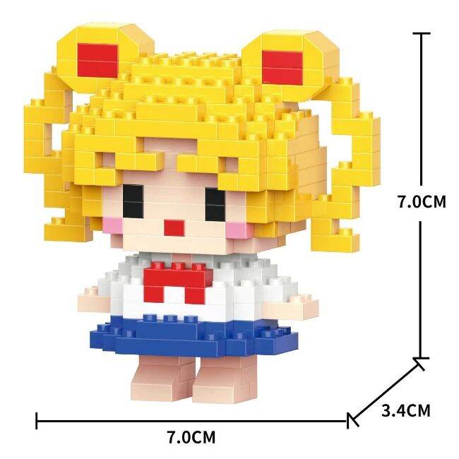 (INCL.BOX)积木卡通小人公仔草莓熊益智拼装儿童玩具桌面摆件 Brick Cartoon Little Doll Strawberry ...