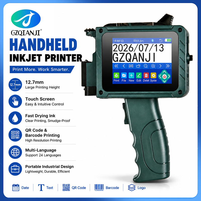 Portable Handheld Inkjet Printer 12.7mm Non-encrypted Printer Image Logo Date Coding Machine ราคา 2,999 บาท*ส่งฟรี