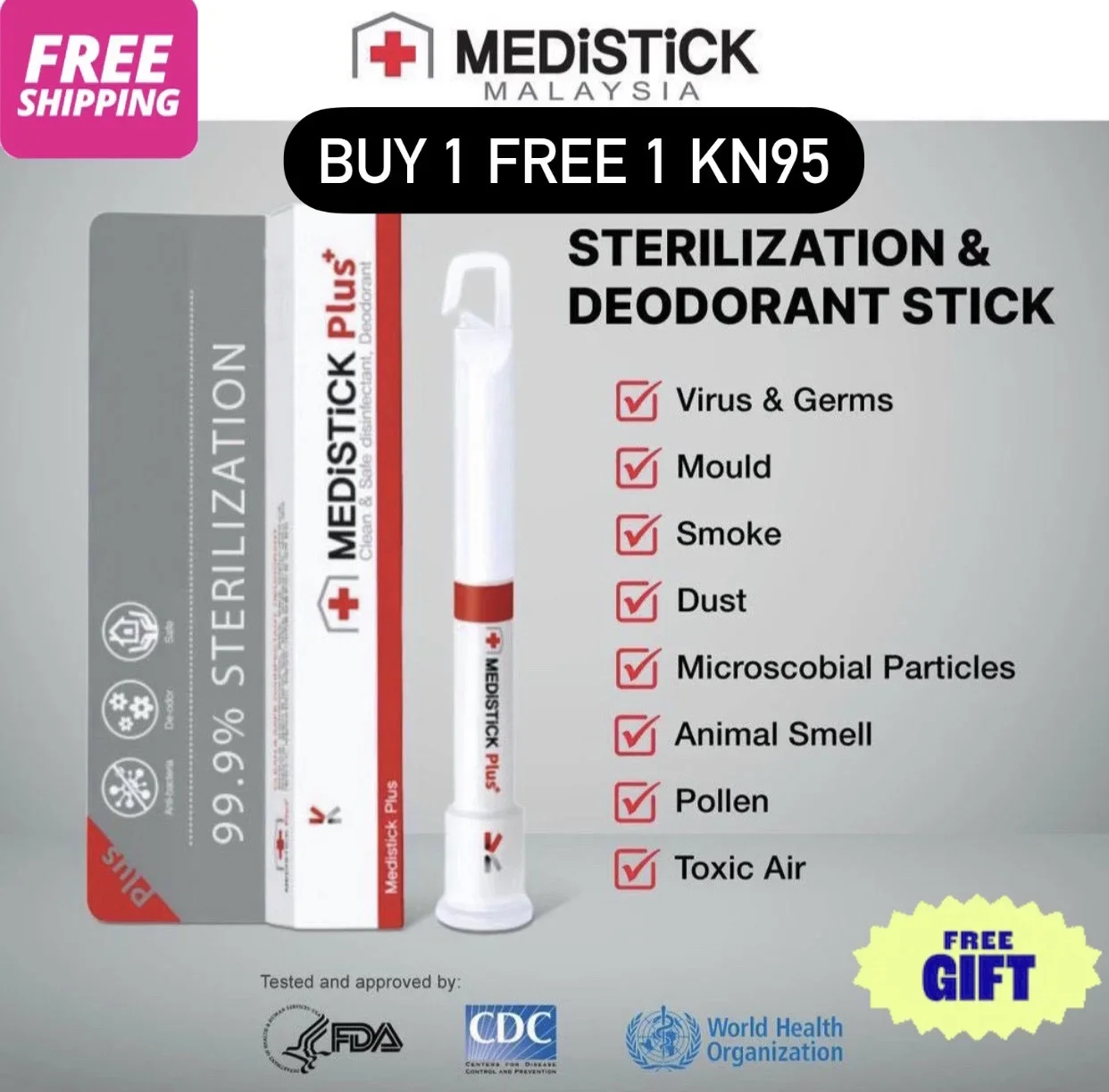 100% ORI Medistick Plus (Sterilization Stick) indoor/outdoor. (TOP 1 in LAZADA)